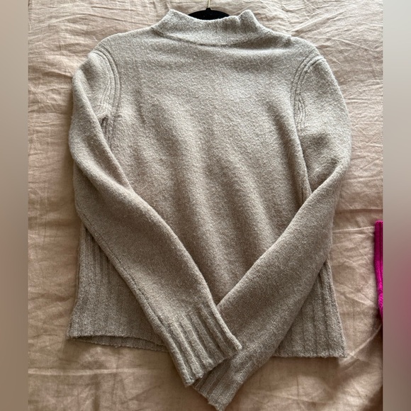 Alpaca and merino wool blend Women's Tan Sweater - Picture 3 of 5
